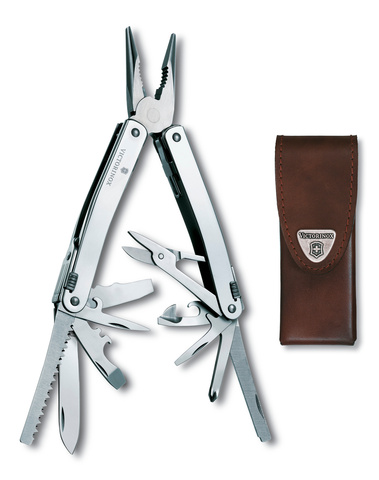 Мультитул Victorinox SwissTool Spirit X, 105 мм, 26 функций, кожаный чехол 3.0224.LB1 от прозводителя Victorinox