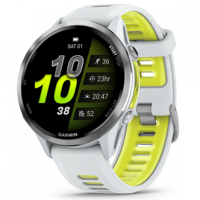 Garmin Forerunner 970 - | Titanium with Whitestone Case and Whitestone/Translucent Amp Yellow Band