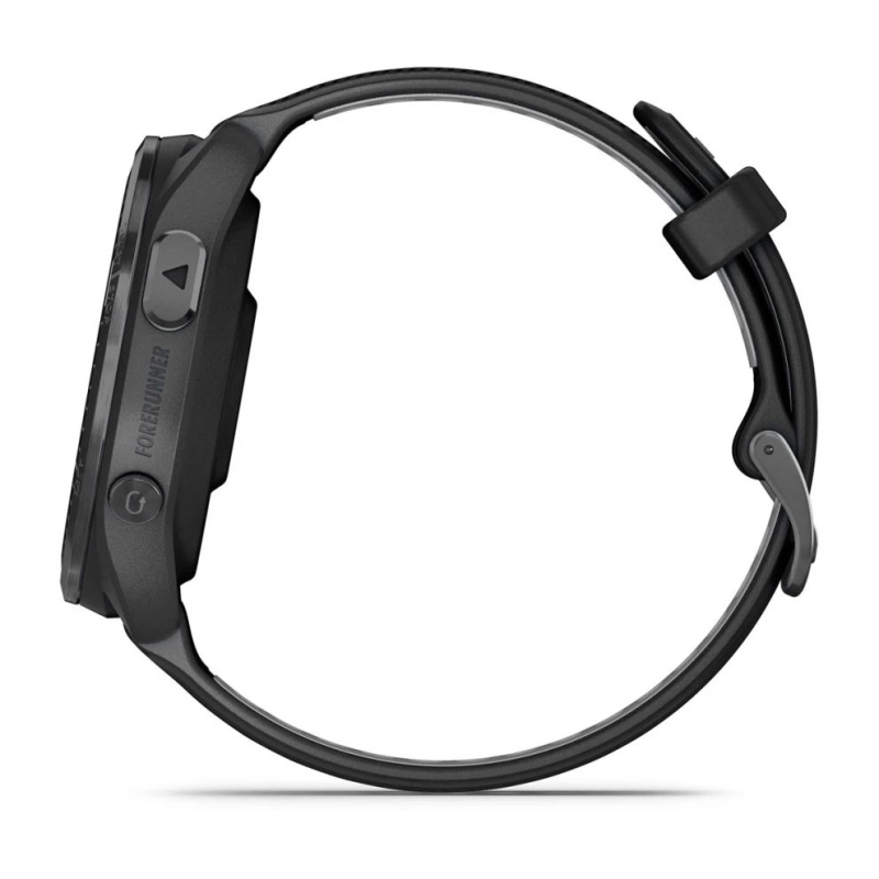 Garmin Forerunner 965 - | Carbon Grey DLC Titanium Bezel with Black Case and Black/Powder Grey Silicone Band